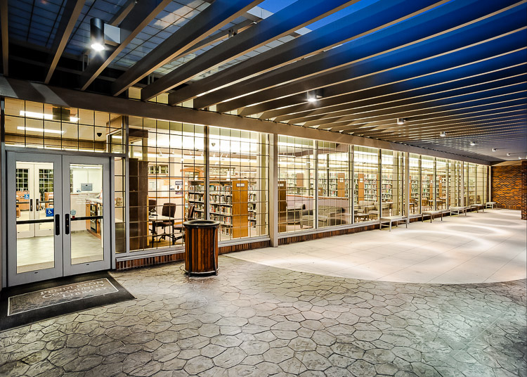 Pendleton Comm Library at Night